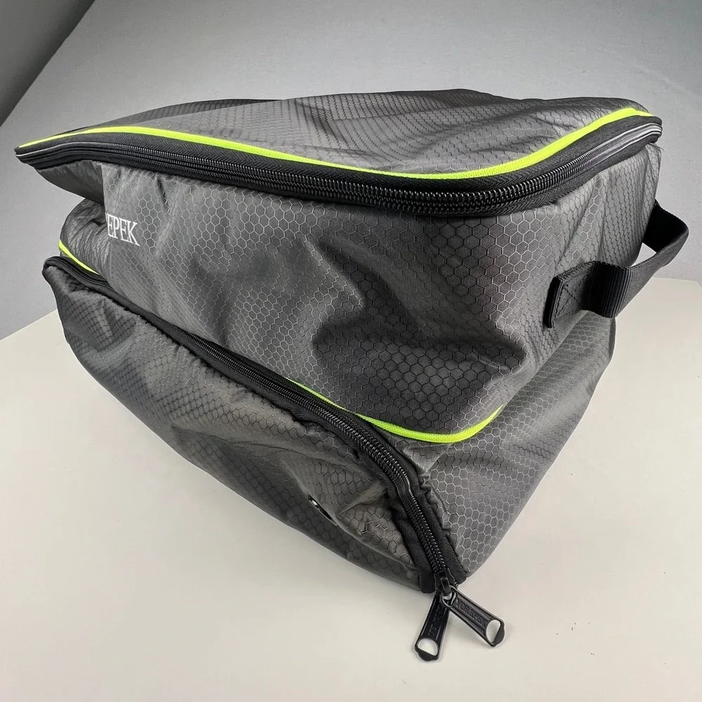 Yorepek Shoe Bag Travel Organizer OS Black Neon Green Padded Dividers Tech